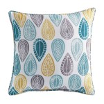 Coussin Passepoil polyester imprime Modele Palpito Blanc 40 x 40 cm