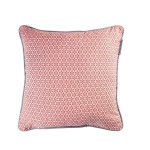 Coussin Passepoil coton imprime Galactic Corail 40 x 40 cm