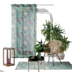 Panneau a oeillets rideau Voile Zootica turquoise 140 x 240 cm