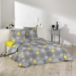 Parure housse de couette 240 x 260 cm Modele Atolls jaune