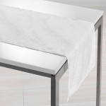 Chemin de table Shantung applique Scintille Blanc 40 x 140 cm