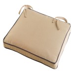 Coussin galette de chaise assise 43 x 37 x 5 cm bicolore taupe