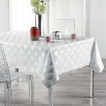 Nappe 140x300cm Goldy blanc et argent