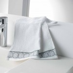 Serviette de toilette d'invite uni Adelie Blanc 30 x 50 cm