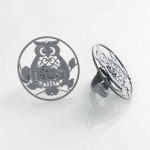 2 Embrasses pince m�tal Jolie Chouette gris