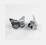 2 Embrasses Papillo noir argent