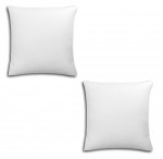 Lot de 2 taies d'oreiller coton Uni 63 x 63 cm blanc