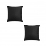 Lot de 2 taies d'oreiller coton Uni 63 x 63 cm noir