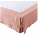 Cache sommier gaze de coton Gaia 140 x 190 cm rose peche
