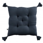 Coussin de chaise Assise matelasse 40 x 40 cm Gaia bleu marine