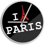 PARIS Horloge verre I Love Paris