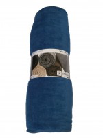 Serviette drap de plage velours 100 x 180 cm uni bleu