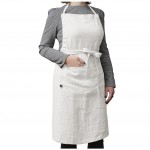 Tablier ajustable en lin lav SOLINE 70 x 85 cm Blanc