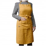 Tablier ajustable en lin lav SOLINE 70 x 85 cm Miel