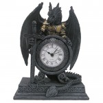 Horloge ou Pendule Dragon en armure 20 cm