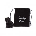 Mini chat noir porte-bonheur avec pochette par Lisa Parker