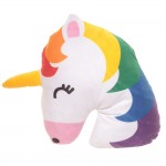 Coussin Peluche Emoji Licorne arc-en-ciel