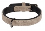 Collier pour chien avec doublure n�opr�ne XS / S 24-30cm 15mm taupe