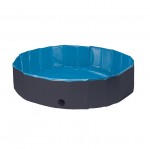 Piscine Pliable pour Chien Splash Ronde S 20 x 80 cm Bleu et Gris Fonc�