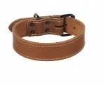 Collier Chien Montana en cuir marron XL 49-59cm 40mm
