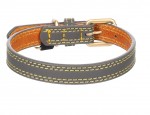 Collier pour chien Virginia en cuir L 43-53cm 25mm gris