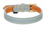 Collier pour chien Virginia en cuir L 43-53cm 25mm bleu