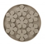 Tapis � l�cher Fleur Rond 20 cm Taupe