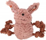 Lapin en peluche pour chien avec cordes et couineur