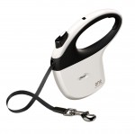 Laisse � enrouleur Flexi Sangle Blanc Noir 5 m