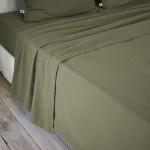 Drap plat flanelle 240 x 300 cm Candice romarin