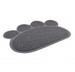 Tapis de liti�re pour chat 45 x 60 cm Patte de chat gris