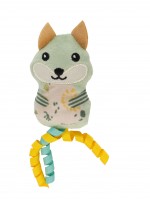 Renard vert en peluche avec rubans et cataire pour chat