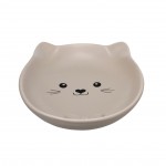 Gamelle ovale en c�ramique pour chat Anti-Stress taupe 230 ml