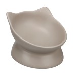 Gamelle ergonomique en c�ramique pour chat Filou 140 ml taupe