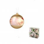 4 boules Pere noel or