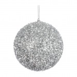 1 boule polyfoam decore paillette argent