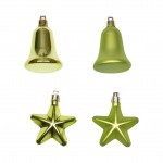 Set de 4 decorations de noel cloches et etoiles vert