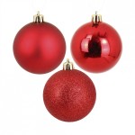 Set de 9 Boules de Nol Rouges 6 cm