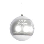 Boule de noel argent flocon 12 cm