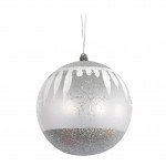 Boule de noel effet neige et flocon