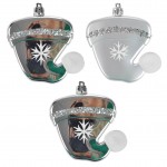 Set de 3 suspensions bonnet de noel argent