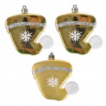 Set de 3 suspensions bonnet de noel or
