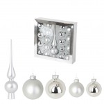 Kit de 19 Boules de Noel Argent