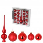 Kit de 19 Boules de Noel rouge