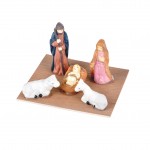 5 Santons porcelaine scene native