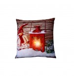 Coussin lumineux Lanterne et poupee de Noel