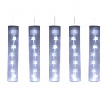 5 Tubes Lumineux Blancs avec �toiles LED 40 LED