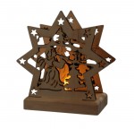 Etoile ange de noel en bois a led