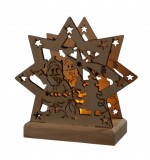Etoile pere noel en bois a led