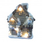 Maison lumineuse bonhomme de neige et pere noel